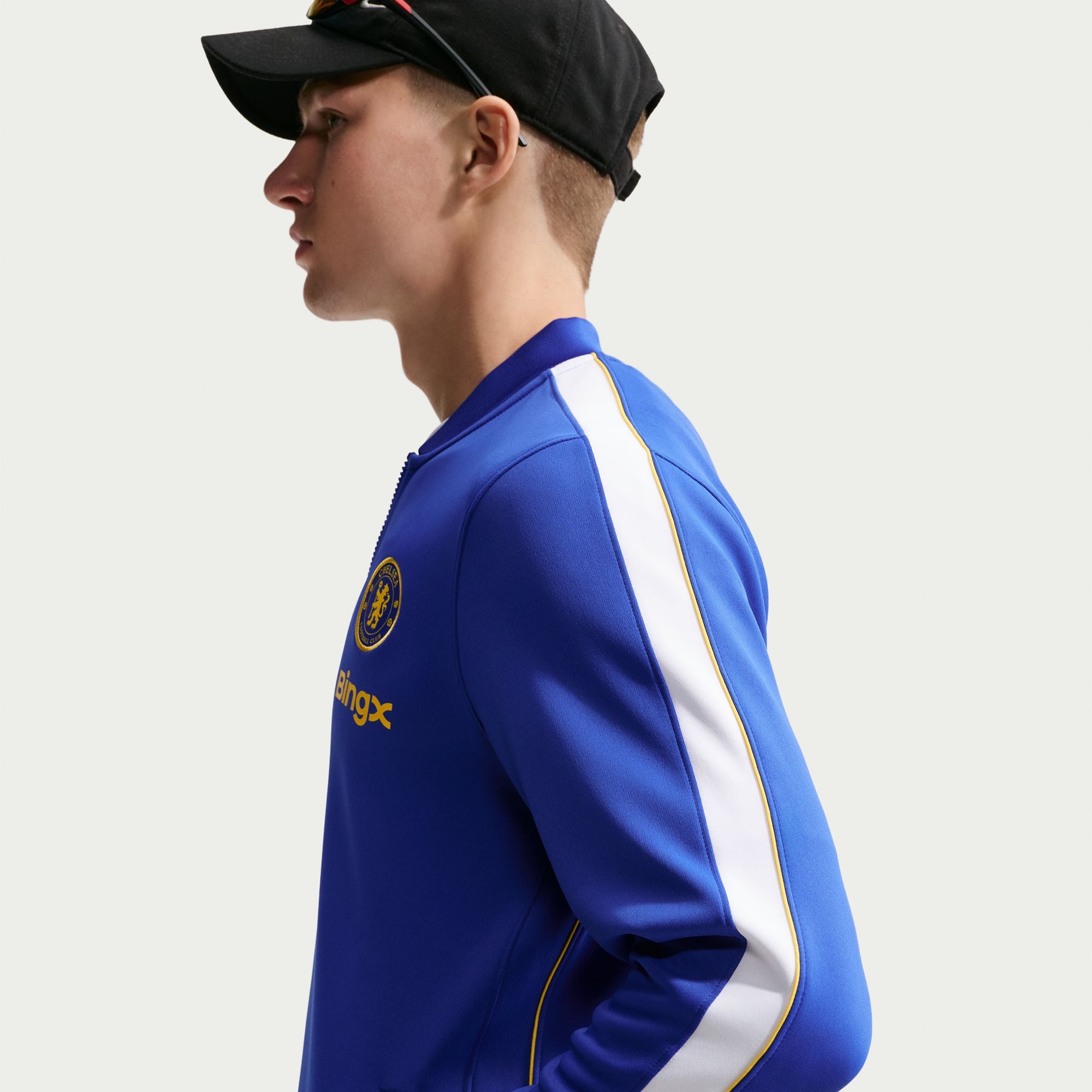Veste Nike Chelsea Strike bleue pour homme, fermeture éclair intégrale Dri-FIT