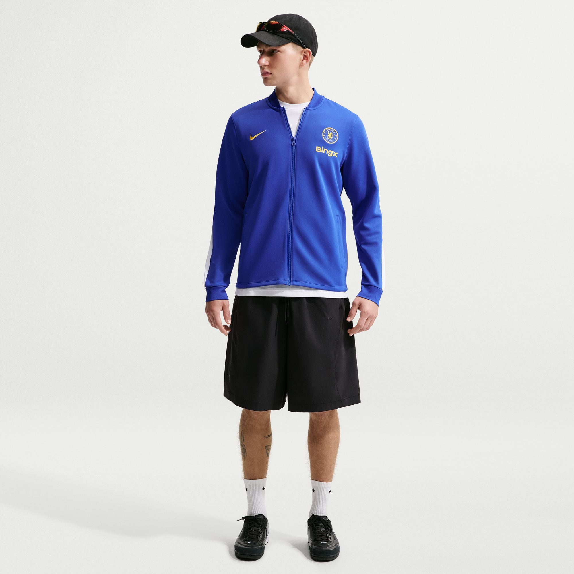 Veste Nike Chelsea Strike bleue pour homme, fermeture éclair intégrale Dri-FIT