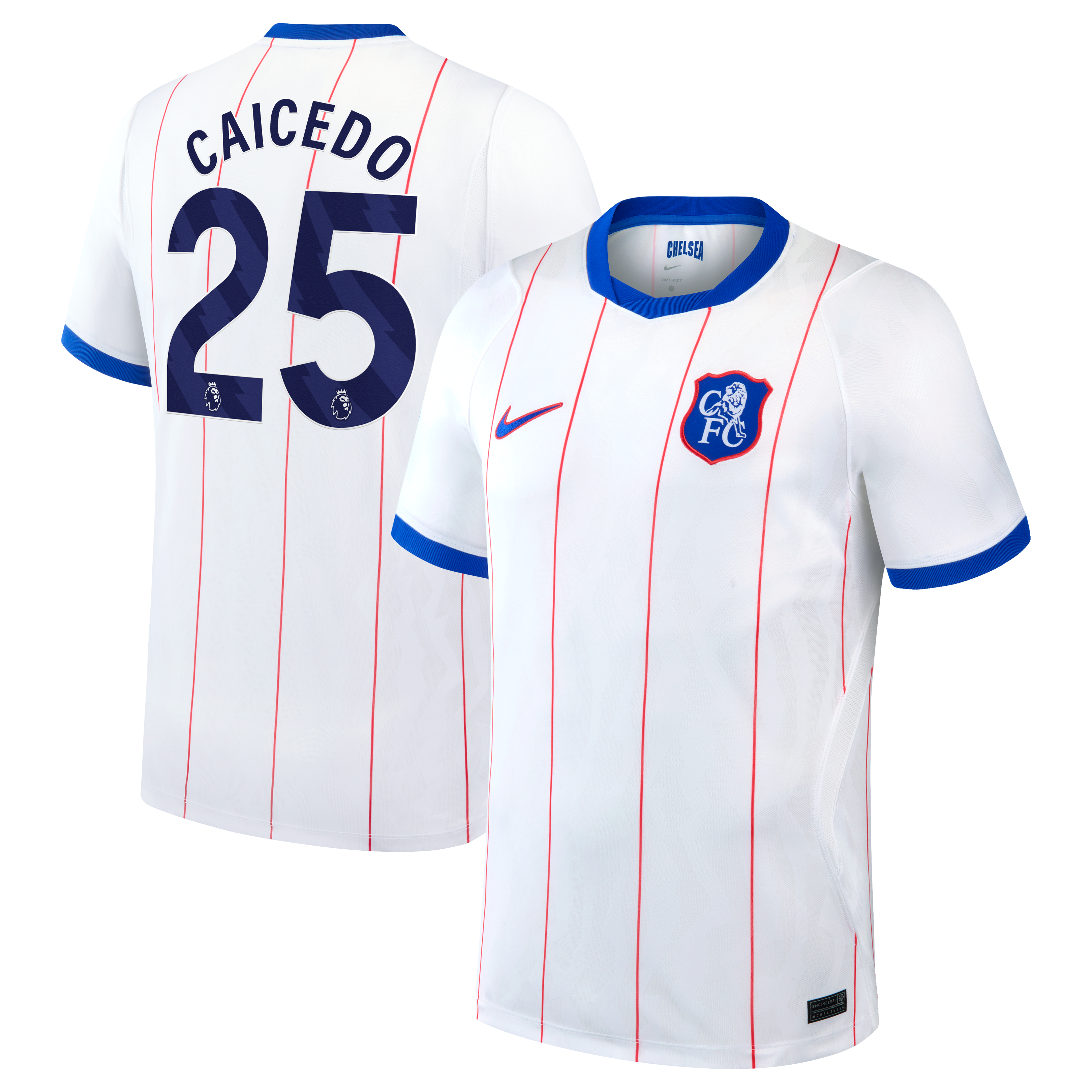 Men's Nike Moisés Caicedo White Chelsea 2026/27 Third Stadium Replica ...
