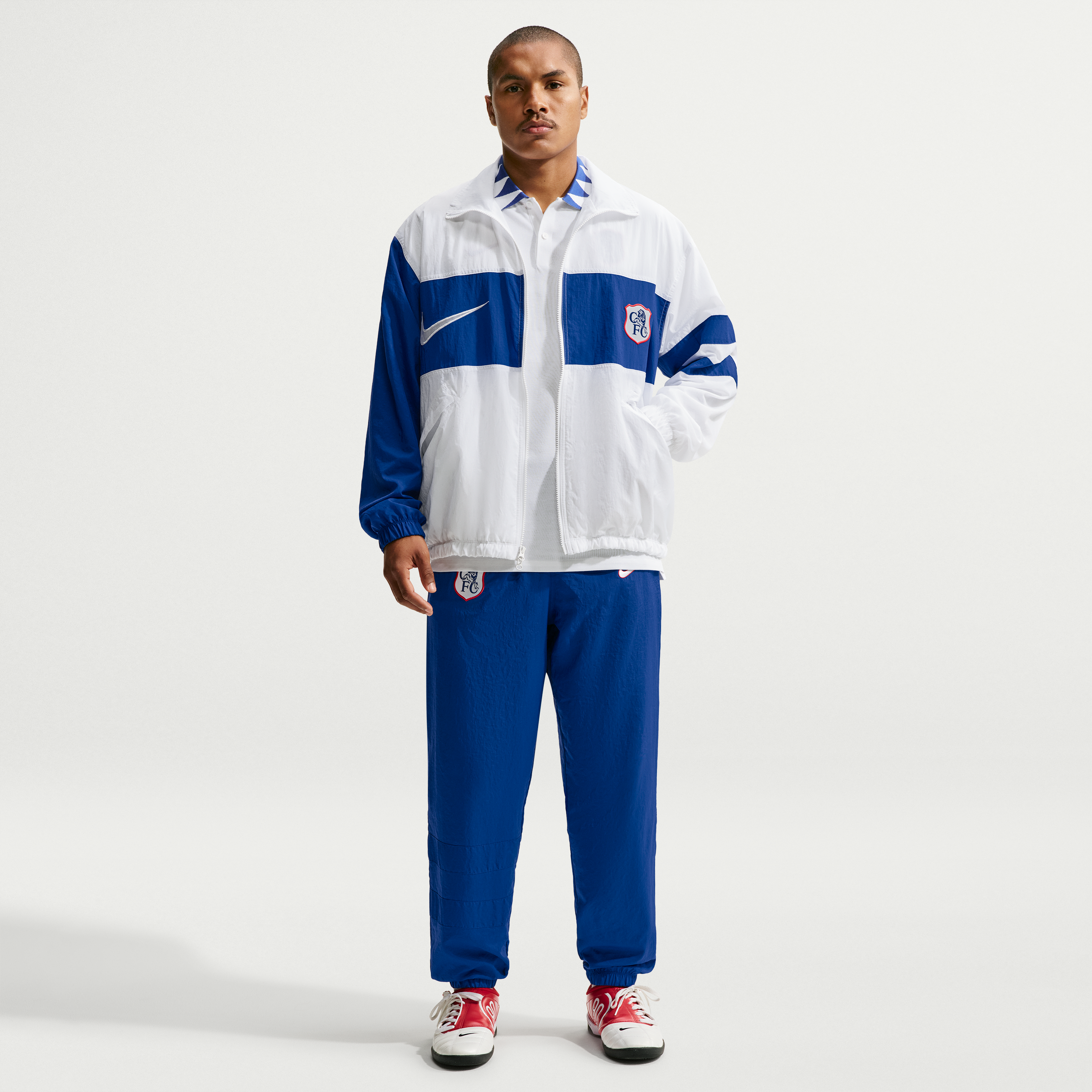 Veste de survêtement zippée Nike Chelsea Third i96 blanche et bleue pour homme