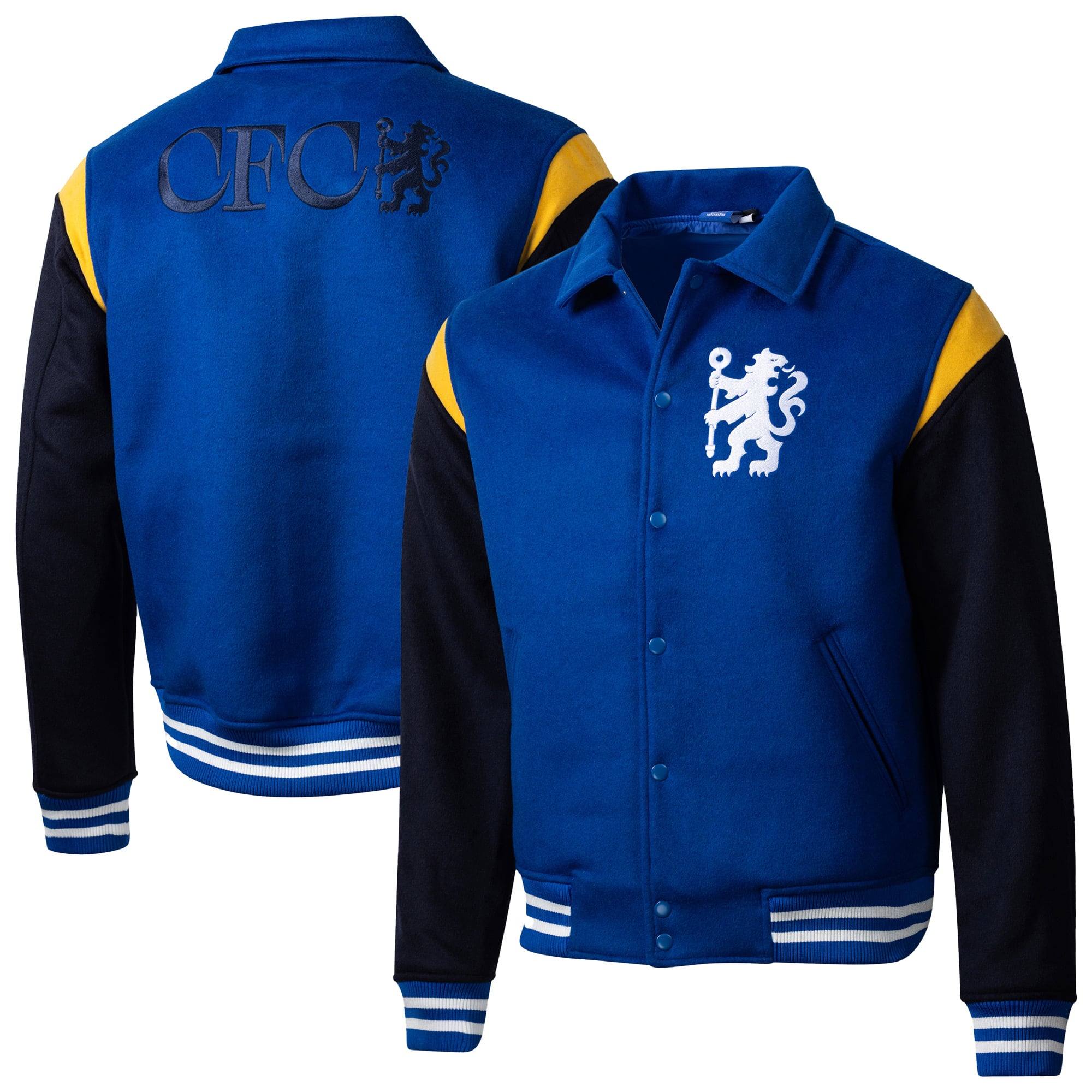 Veste universitaire Chelsea Victory bleue à boutons-pression pour homme, de marque Sport Design Sweden.