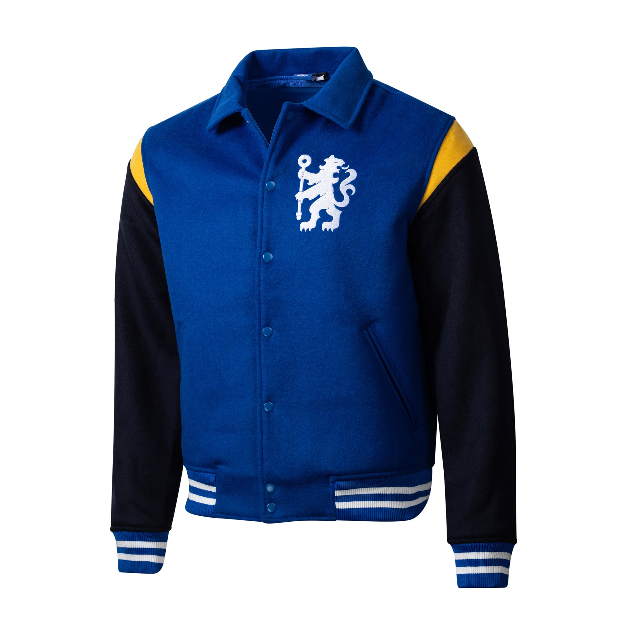 Veste universitaire Chelsea Victory bleue à boutons-pression pour homme, de marque Sport Design Sweden.
