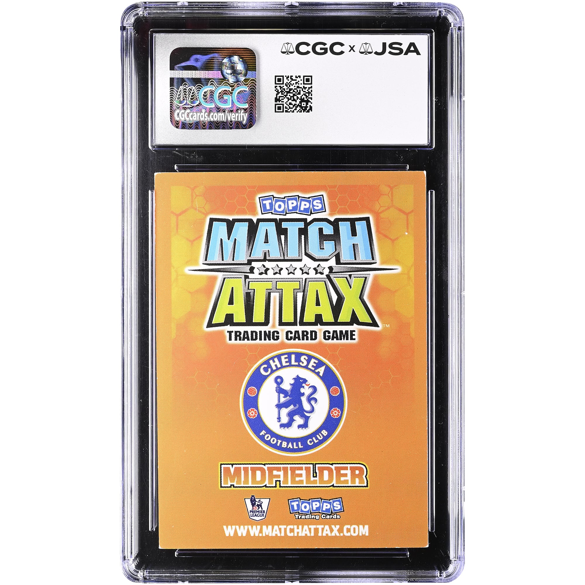 Michael Ballack Chelsea Autographed 2010 Topps Match Attax England #NNO CGC Authenticated Auto 10 Card