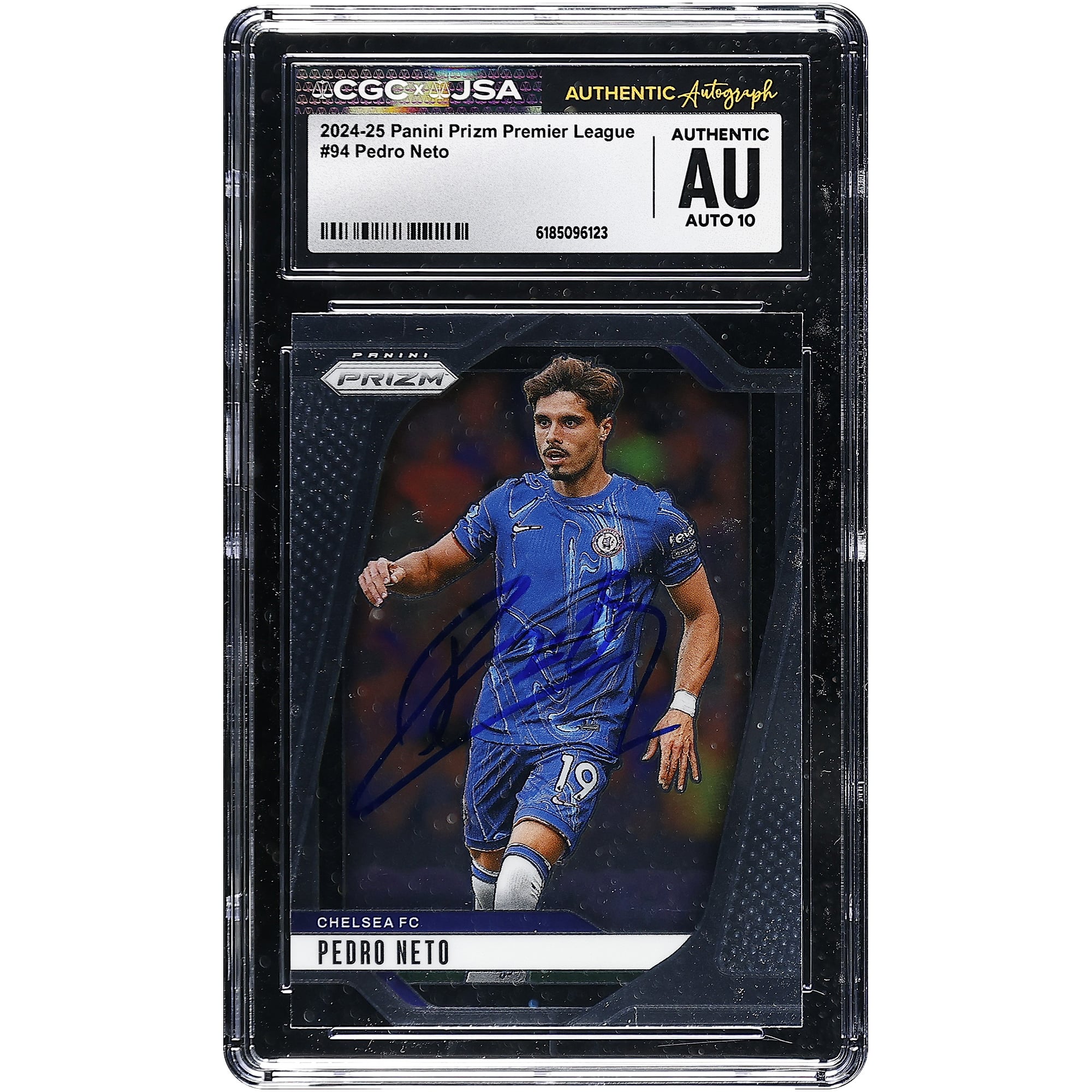 Pedro Neto Chelsea Autographed 2024-25 Panini Prizm Premier League #94 CGC Authenticated Auto 10 Card