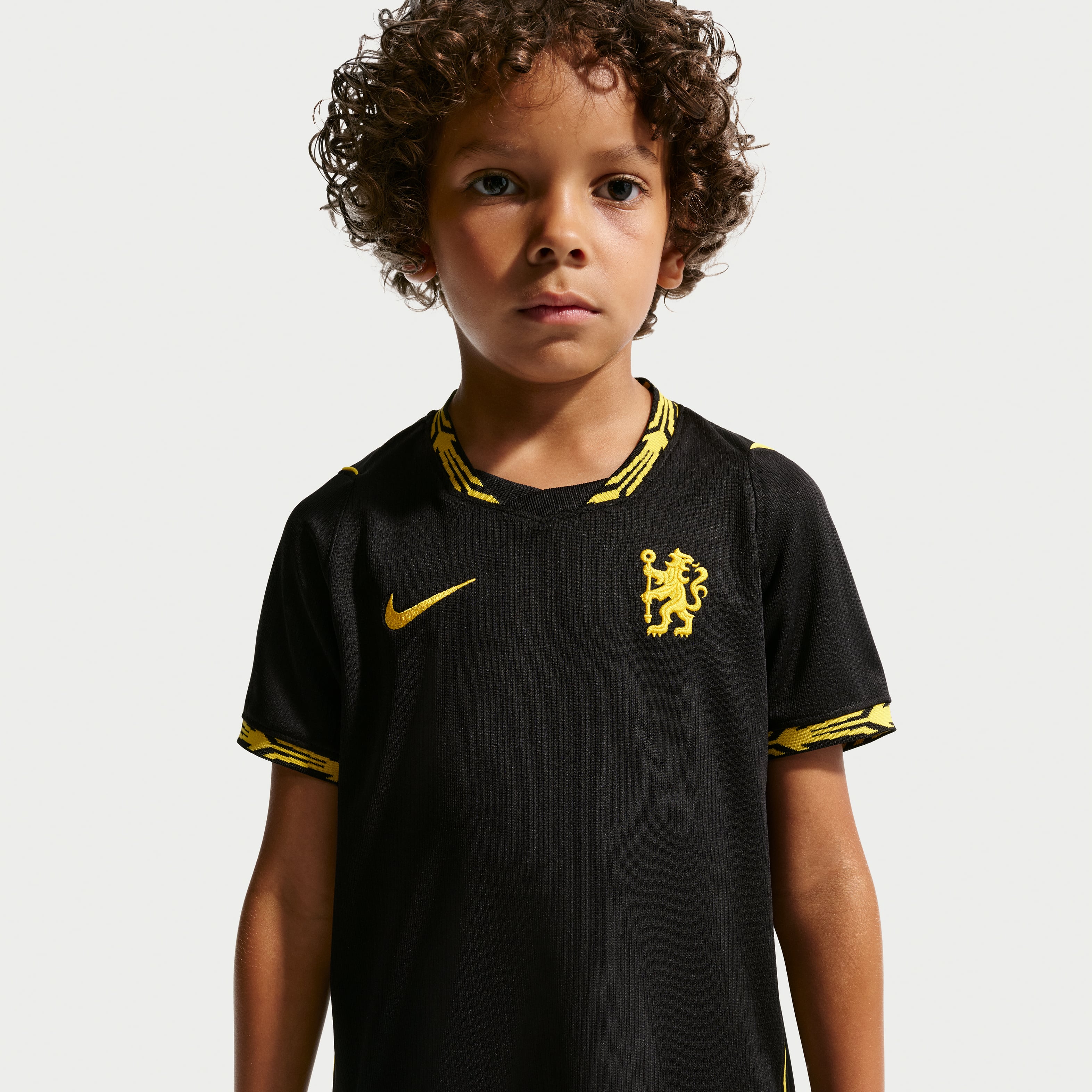 Ensemble réplique du maillot extérieur Nike Chelsea noir pour enfants d'âge préscolaire (saison 2026/27).