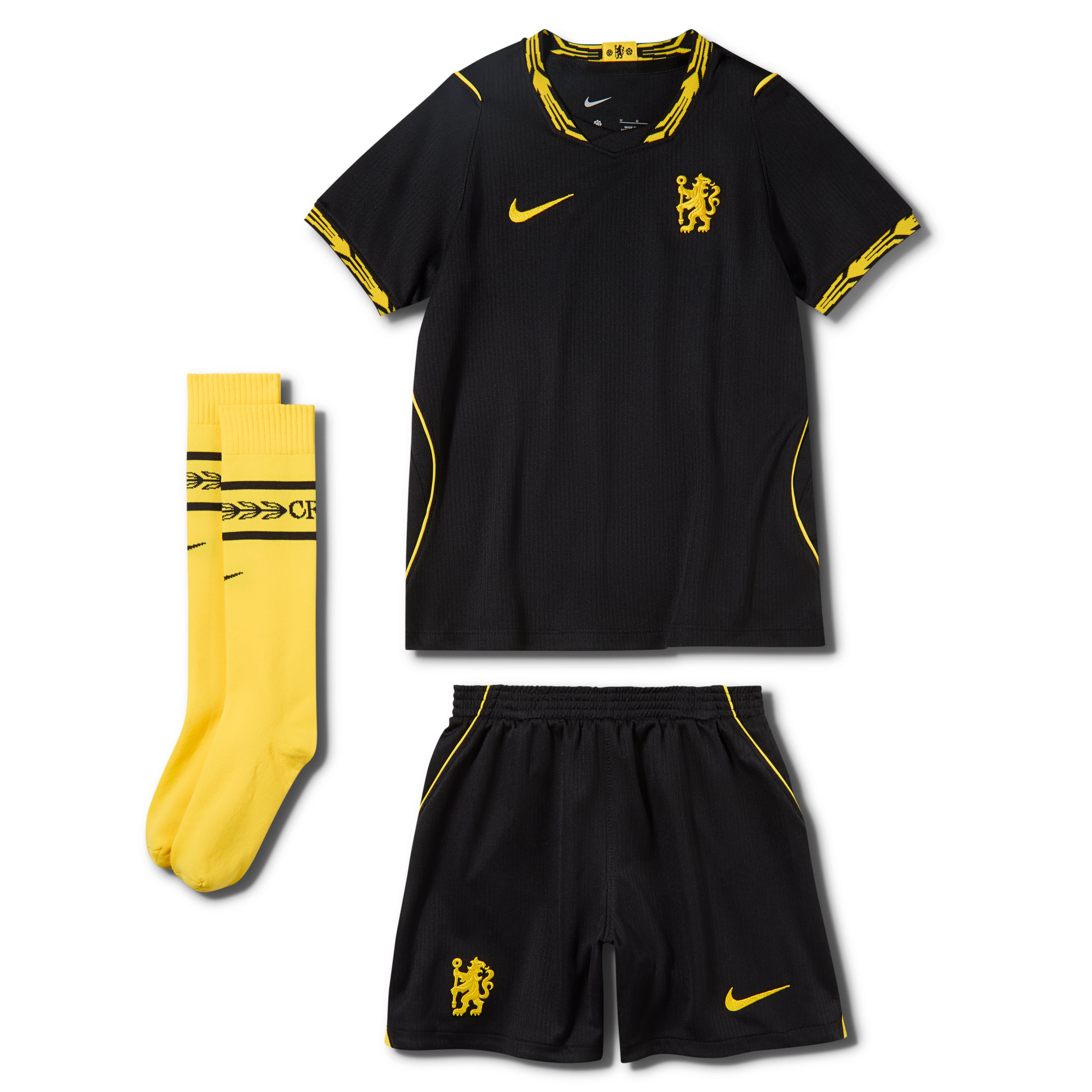 Ensemble réplique du maillot extérieur Nike Chelsea noir pour enfants d'âge préscolaire (saison 2026/27).