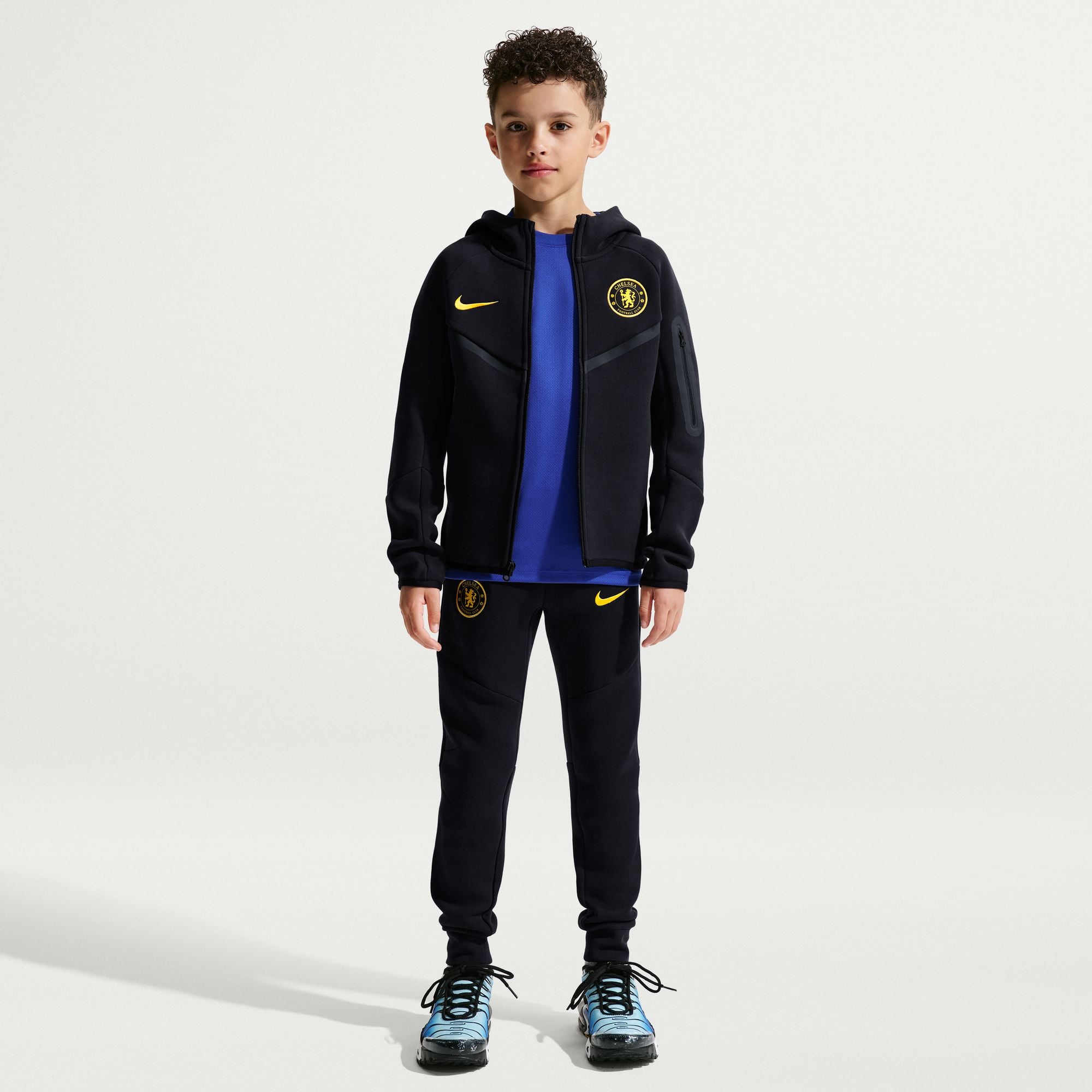 Veste à capuche zippée Nike Chelsea Tech Fleece noire pour enfant