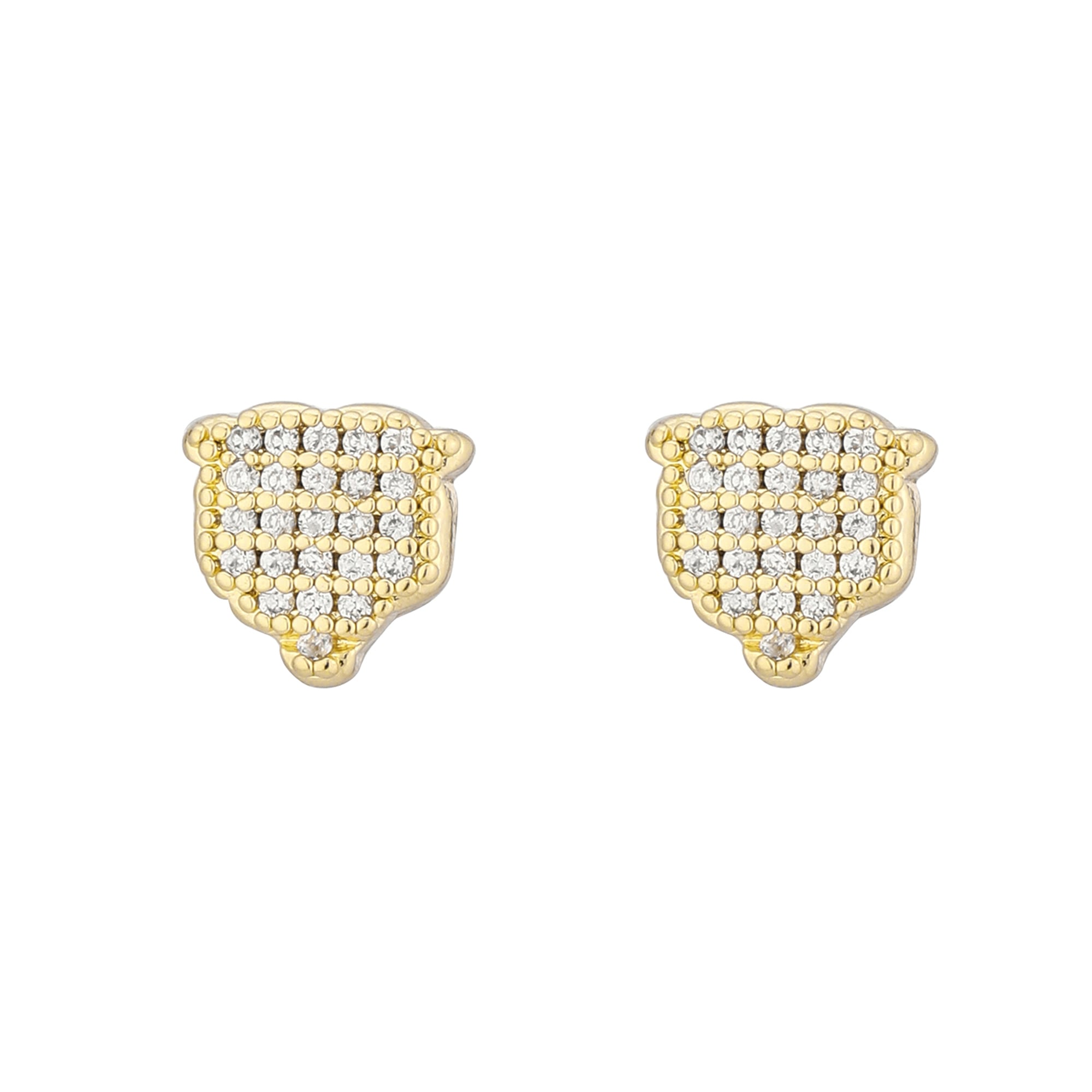 Boucles d'oreilles à clous LUV AJ Gold Chicago Bears Pavé Logo