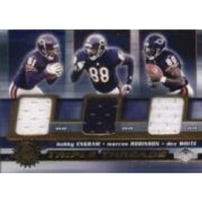 2001 Pacific Impressions Triple Threads #9 Bobby Engram/Marcus Robinson/Dez White