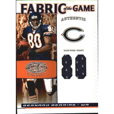 2007 Leaf Certified Materials Fabric of the Game Jersey Number #8 Bernard Berrian/80