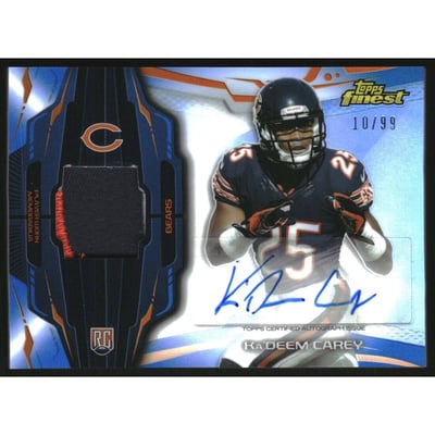 2014 Finest Rookie Patch Autographs Blue Refractors #RAPKC Ka'Deem Carey