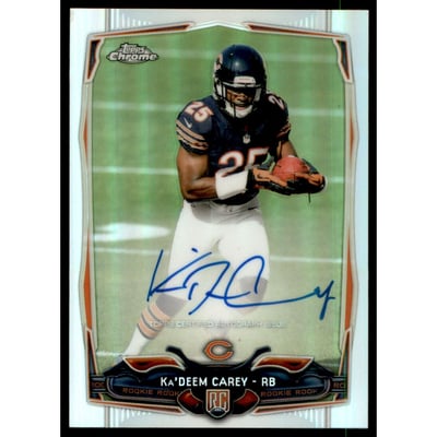 2014 Topps Chrome Rookie Autographs Refractors #188 Ka'Deem Carey