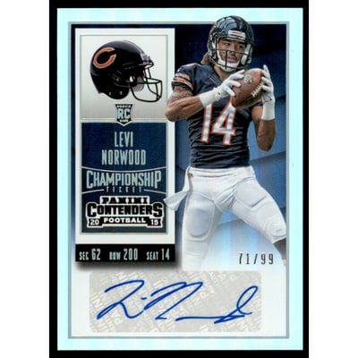 2015 Panini Contenders Championship Ticket #177A Levi Norwood AU/99