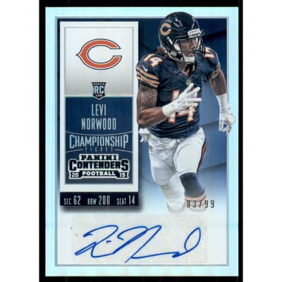 2015 Panini Contenders Championship Ticket #177B Levi Norwood AU/99