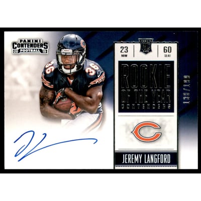 2015 Panini Contenders ROY Contenders Autographs Rookie Premiere #28 Jeremy Langford/199