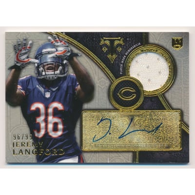 2015 Topps Triple Threads Rookie Autograph Relics #TTRARJLA Jeremy Langford