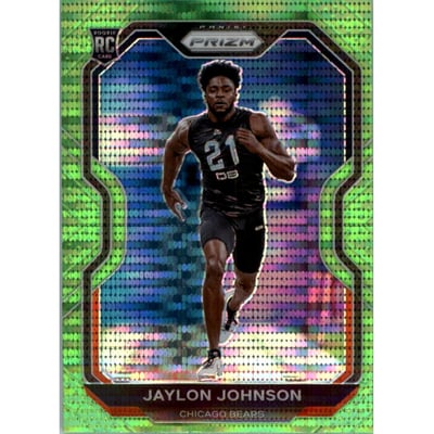 2020 Panini Prizm Prizms Neon Green Pulsar #306 Jaylon Johnson