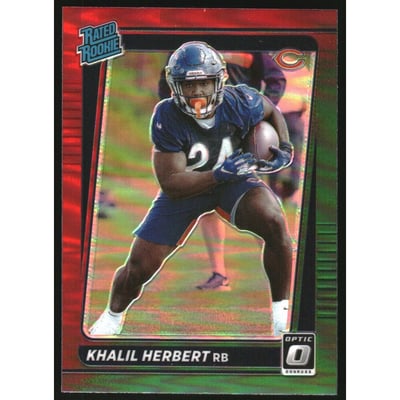 2021 Donruss Optic Rated Rookie Preview Red and Green #318 Khalil Herbert