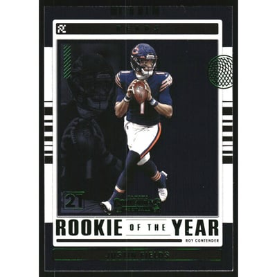 2021 Panini Contenders Rookie of the Year Contenders Emerald #3 Justin Fields