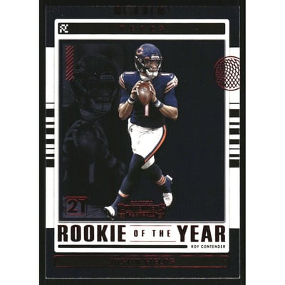 2021 Panini Contenders Rookie of the Year Contenders Ruby #3 Justin Fields