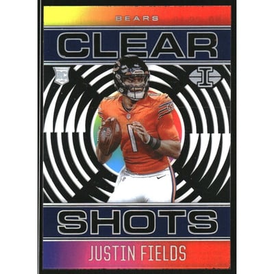 2021 Panini Illusions Clear Shots Sapphire #19 Justin Fields