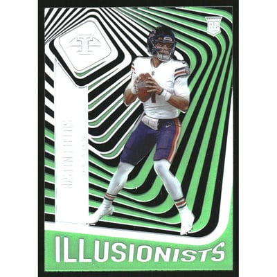 2021 Panini Illusions Illusionists Emerald #13 Justin Fields