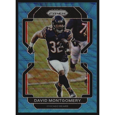2021 Panini Prizm Prizms Blue Wave #160 David Montgomery