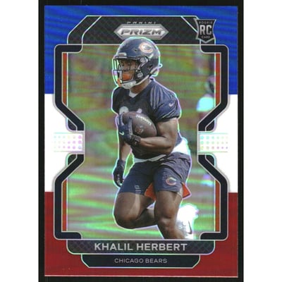 2021 Panini Prizm Prizms Red White and Blue #425 Khalil Herbert