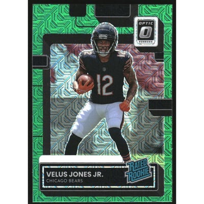 2022 Donruss Optic Rated Rookies Preview Green Mojo #330 Velus Jones Jr. RR