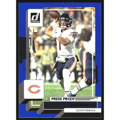 2022 Donruss Press Proof Blue #79 Justin Fields