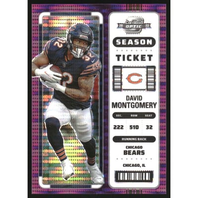 2022 Panini Contenders Optic Purple Pulsar #12 David Montgomery