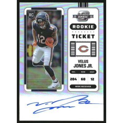 2022 Panini Contenders Optic Silver #140 Velus Jones Jr. AU
