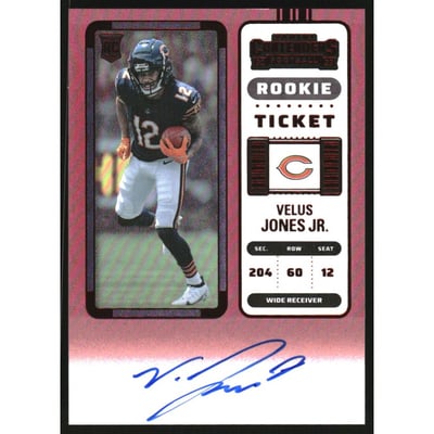 2022 Panini Contenders Red Zone #140A Velus Jones Jr. AU