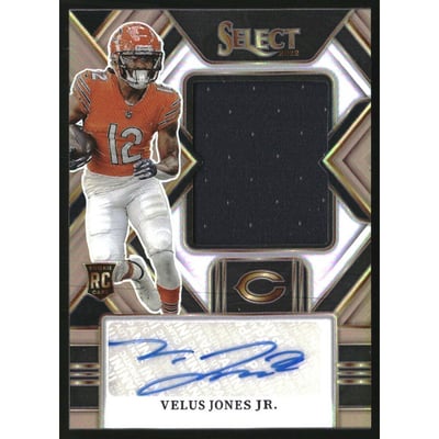 2022 Select Jumbo Rookie Signature Swatches Prizm Copper #29 Velus Jones Jr.