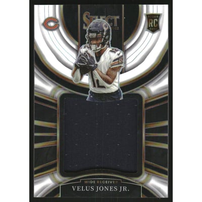 2022 Select Jumbo Rookie Swatch Prizm White #28 Velus Jones Jr.