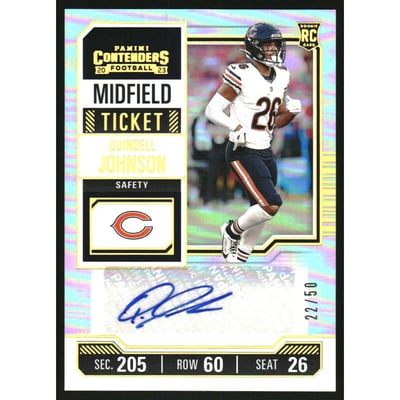 2023 Panini Contenders Midfield Ticket #307 Quindell Johnson AU