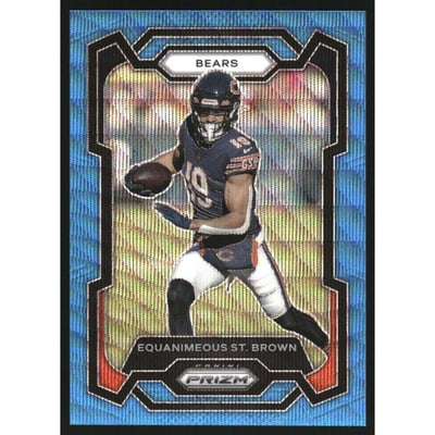 2023 Panini Prizm Prizms Blue Wave #53 Equanimeous St. Brown