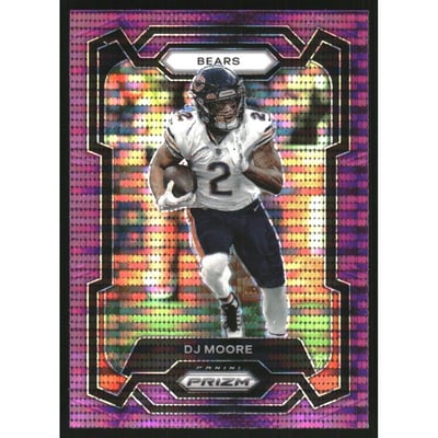 2023 Panini Prizm Prizms Purple Pulsar #47 D.J. Moore