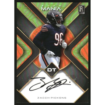 2023 Wild Card Auto Mania Pro Look Triangle Scribbles Rainbow Lime #AMSTHAZP Zacch Pickens