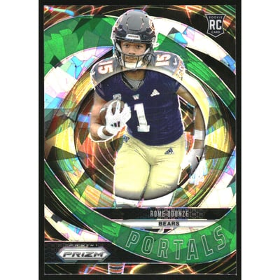 2024 Panini Prizm Portals Prizms Green Ice #9 Rome Odunze