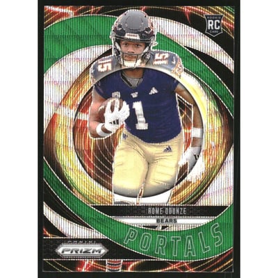 2024 Panini Prizm Portals Prizms Green Wave #9 Rome Odunze