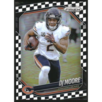 2025 Panini Prizm Prizms Black and White Checker #92 D.J. Moore