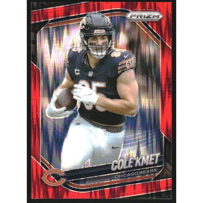2025 Panini Prizm Prizms Red Flash #112 Cole Kmet