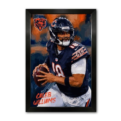 Caleb Williams Chicago Bears 27" x 39" Framed Football Player Action Portrait – Artist Series Print