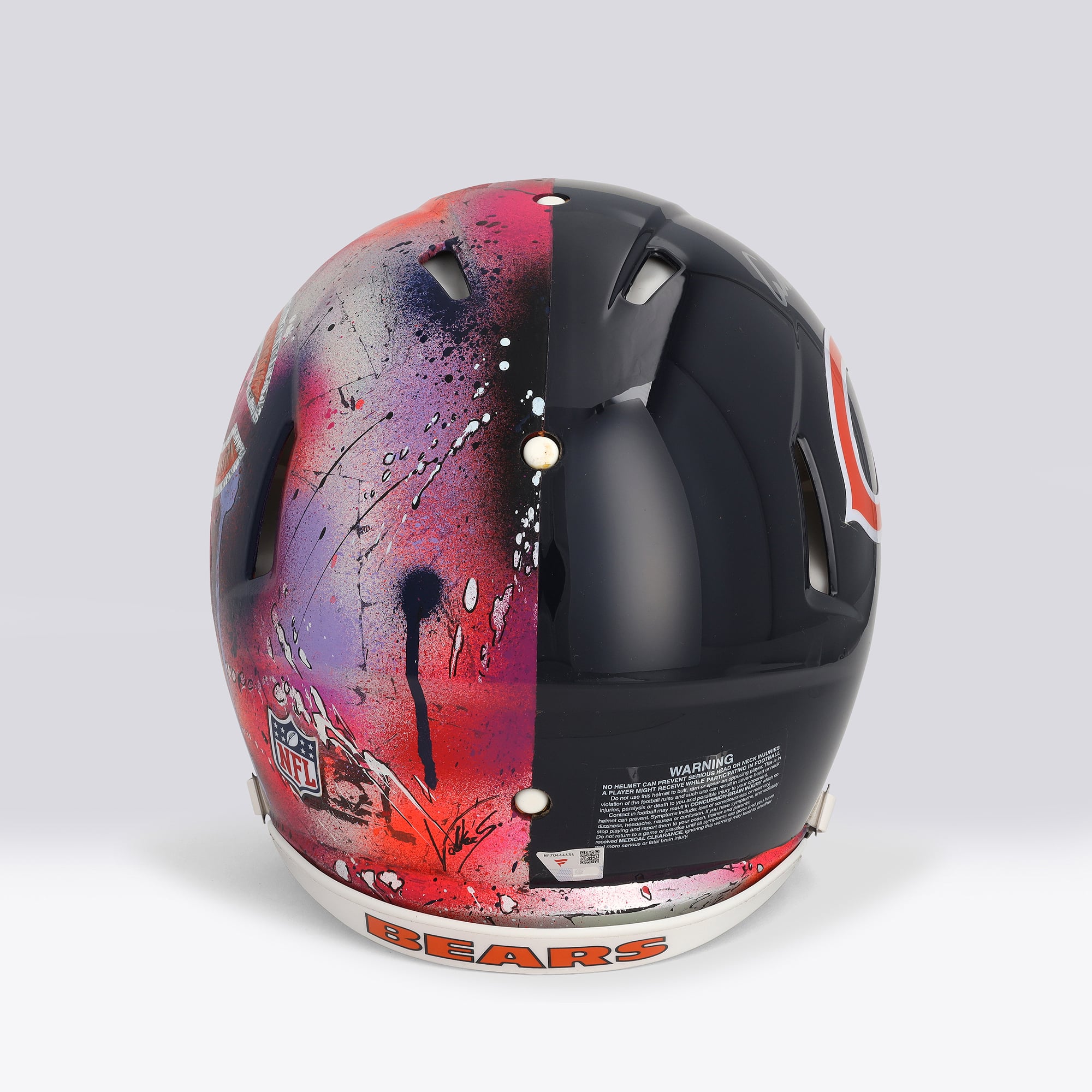 Casque Riddell Speed ​​Authentic autographié par Caleb Williams (Chicago Bears) - Illustration de Shawn Voelker - NF70444434