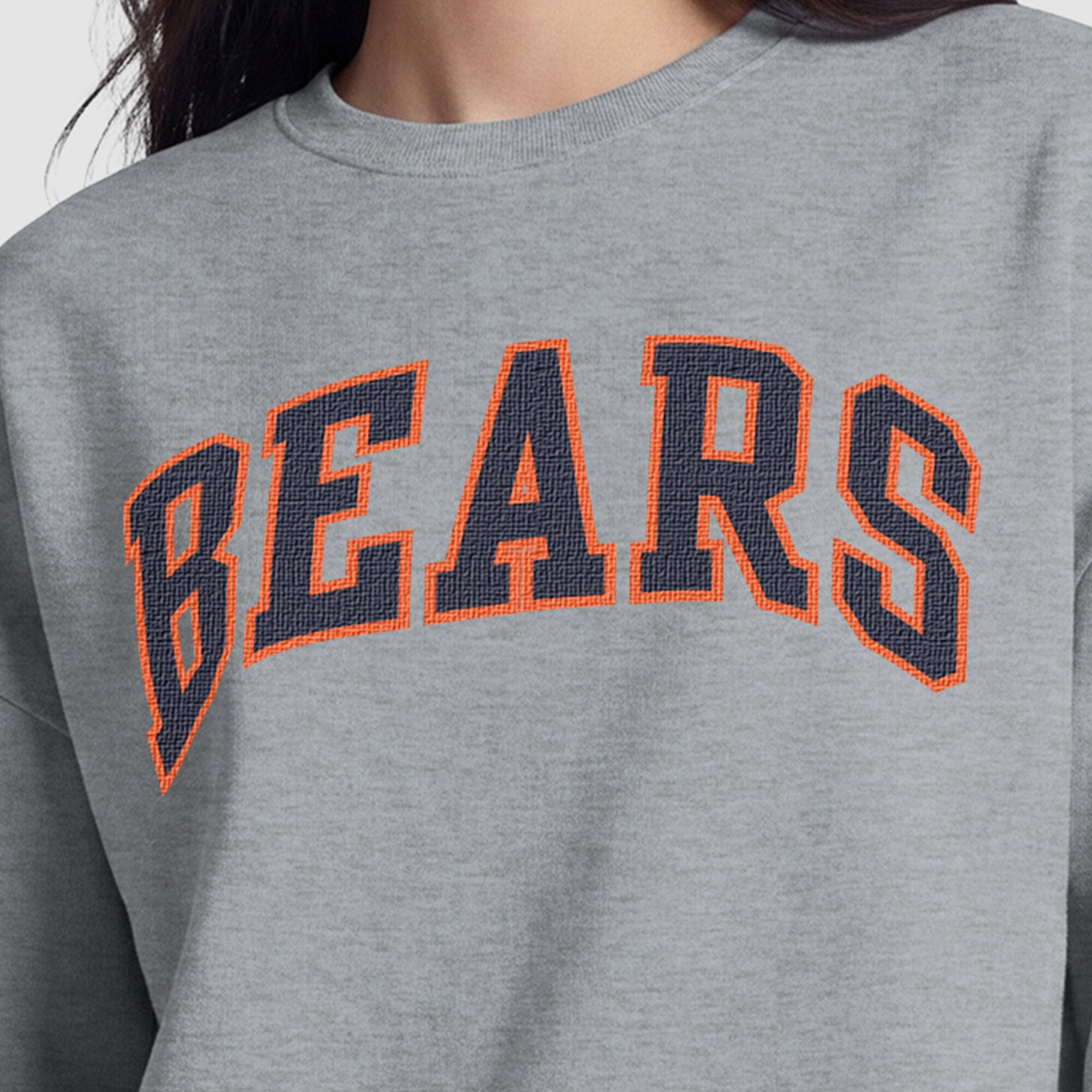 Sweat-shirt à doublure contrastée Chicago Bears Champion pour femme - Gris chiné