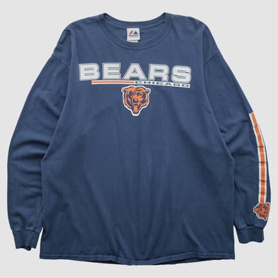 Chicago Bears Majestic 2010s Long Sleeve T-shirt - Navy - XL by Fanatics Real Vintage