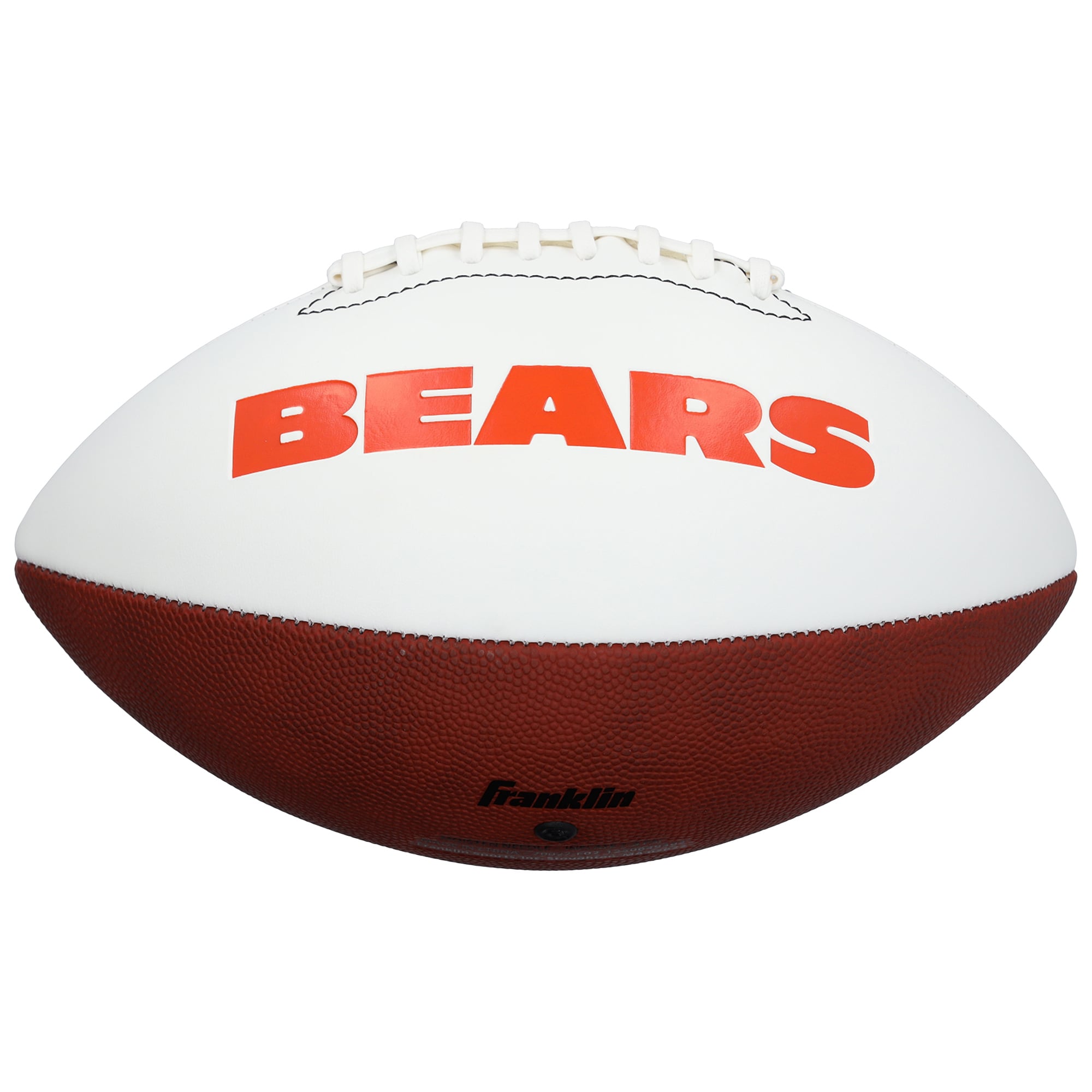 Ballon de football américain Franklin White Panel autographié par Devin Hester des Chicago Bears avec inscription « HOF 24 »