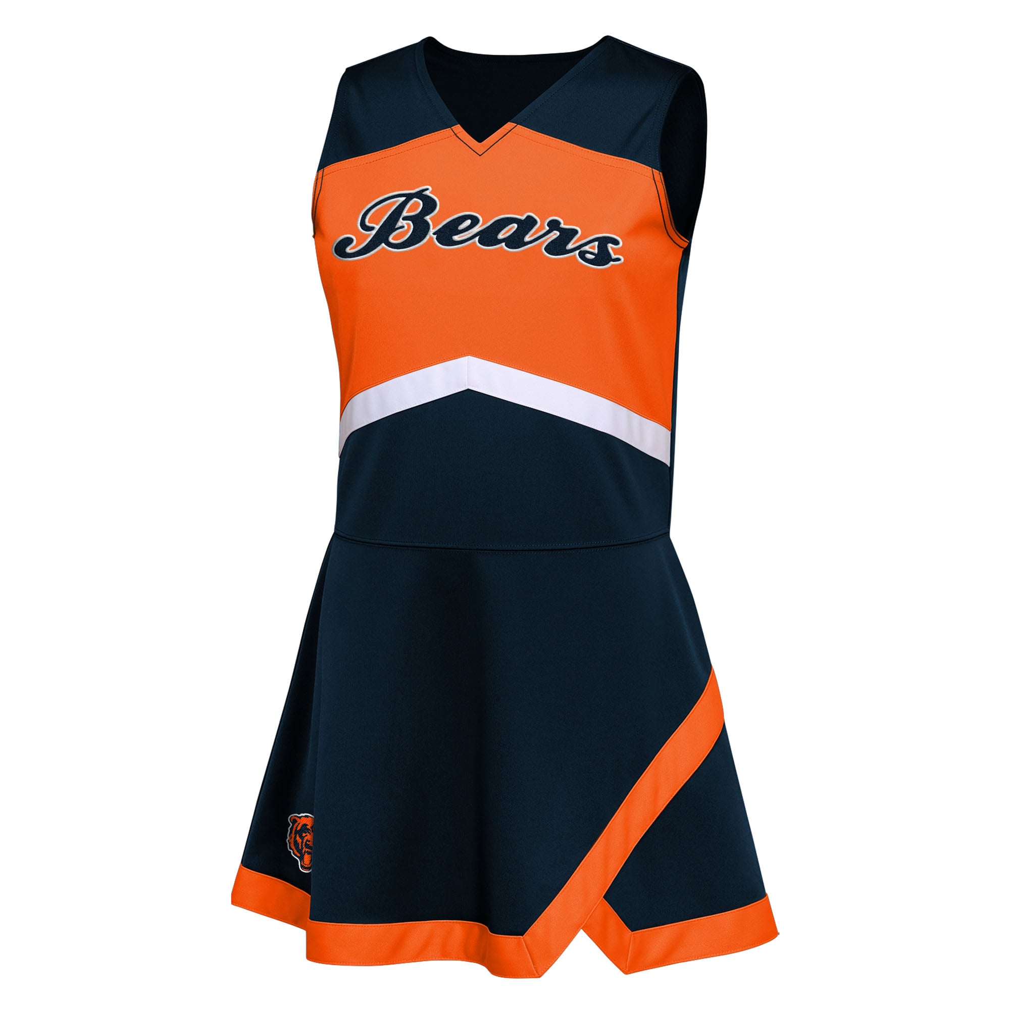 Girls Preschool Navy Chicago Bears Two-Piece Cheer Captain Jumper Dress with Bloomers Set