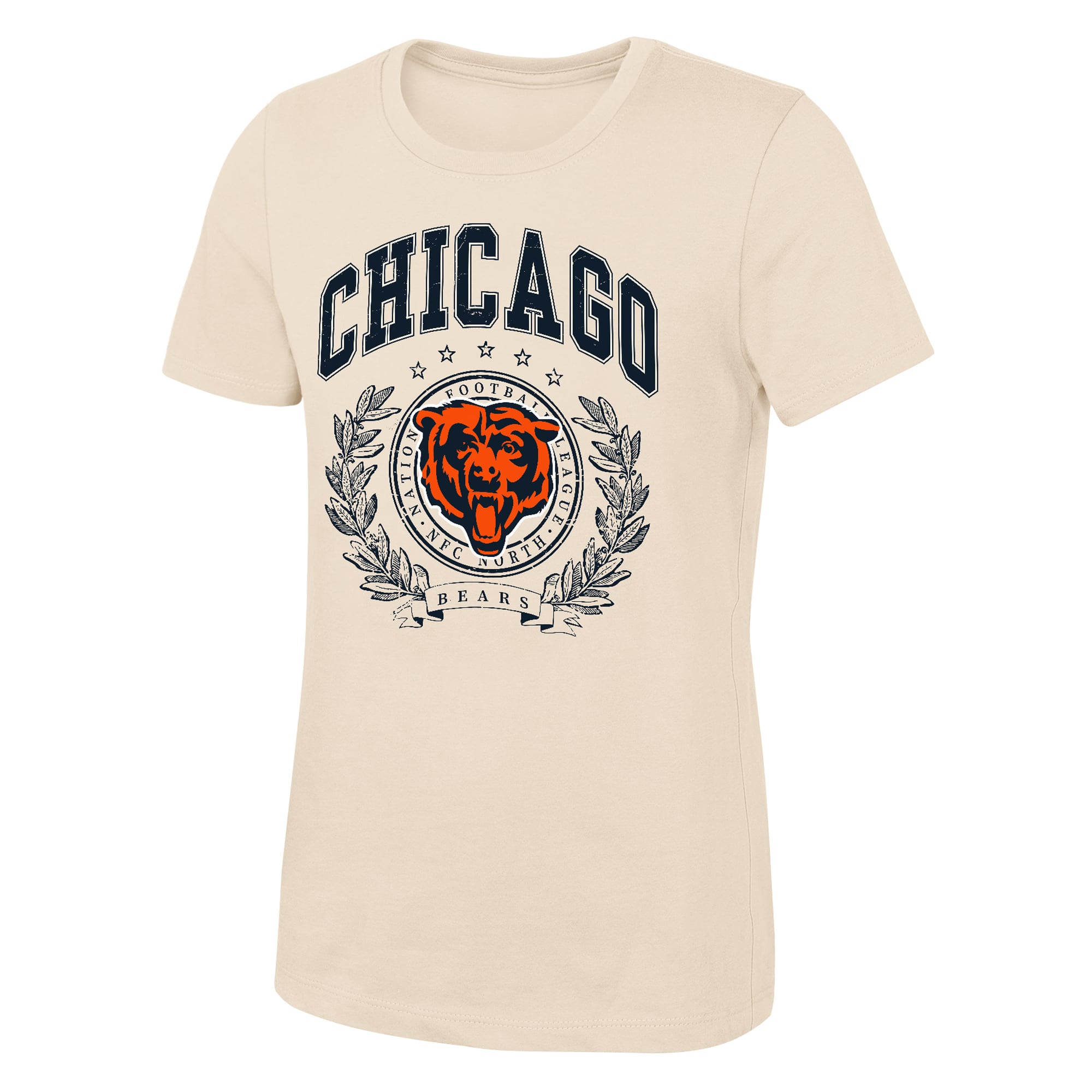 Girls Youth Outerstuff  Natural Chicago Bears Undefeated T-Shirt